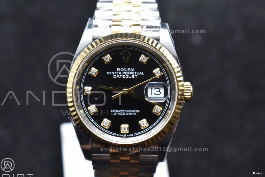 126233 Clean Bracelet Steel Black VR3235 Best Jubilee Dial on YG Diamonds 904L DateJust SS 1:1 Edition 36 0701